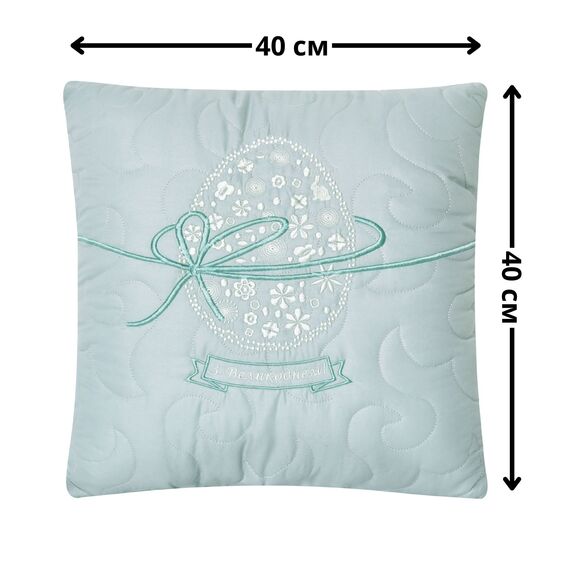 Set of 2 Decorative Pillows 40x40 cm Easter IDEIA, Embroidered Pillow, Festive Decor м`ята, фото 8