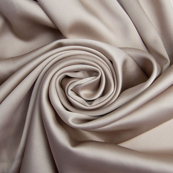 Ткань костюмная SCARLETT light, 145 см, 260 гр/м2, блестящая ткань, ткань для вечернего платья, атласная аткань, шелковая ткань сіро бежева, фото 1