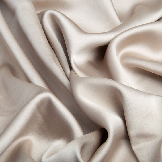 Ткань костюмная SCARLETT light, 145 см, 260 гр/м2, блестящая ткань, ткань для вечернего платья, атласная аткань, шелковая ткань сіро бежева, фото 2