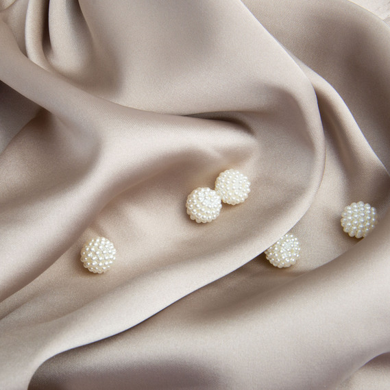 Ткань костюмная SCARLETT light, 145 см, 260 гр/м2, блестящая ткань, ткань для вечернего платья, атласная аткань, шелковая ткань сіро бежева, фото 3