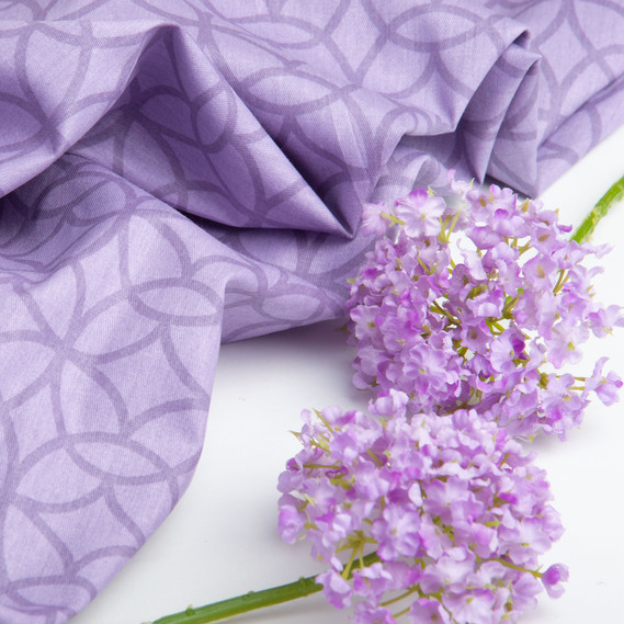 Тканина бавовна сатин для постільної білизни, натуральна тканина, постільна білизна 120 гр/м2 ВТ-356В Лаванда комп, фото 3