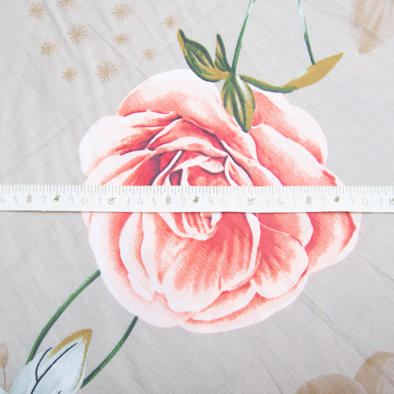 Тканина бавовна сатин для постільної білизни, натуральна тканина, постільна білизна 120 гр/м2 ВТ-273A квіти беж, фото 6 Тканина бавовна сатин для постільної білизни, натуральна тканина, постільна білизна 120 гр/м2 ВТ-273A квіти беж, фото 6