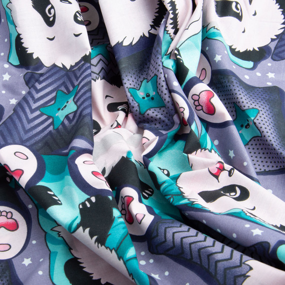 Calico ranforce fabric GOLD LUX for bedding, cotton, 125 g/m², 220 cm wide GLux-5195 панда, фото 3