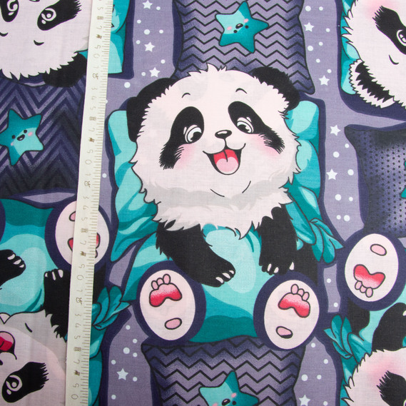 Calico ranforce fabric GOLD LUX for bedding, cotton, 125 g/m², 220 cm wide GLux-5195 панда, фото 5