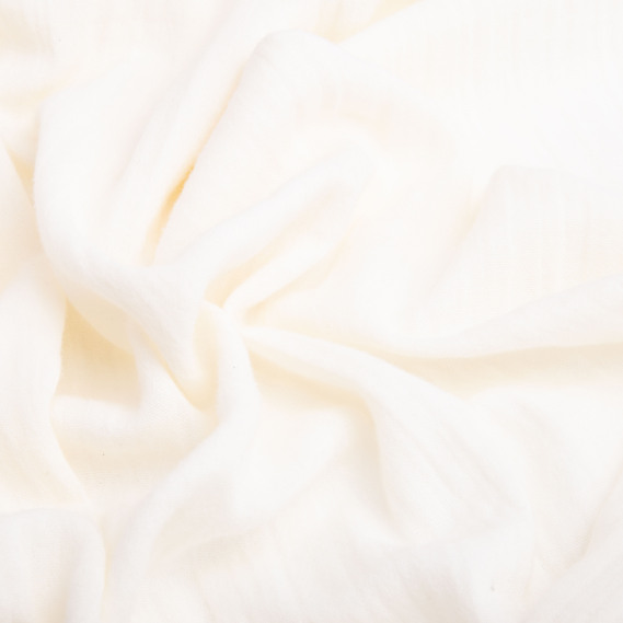 Тканина Муслін хлопок 2-шарова, 150 см, 105 гр/м2, для одягу, суконь, костюмів, спідниць крем , фото 2
