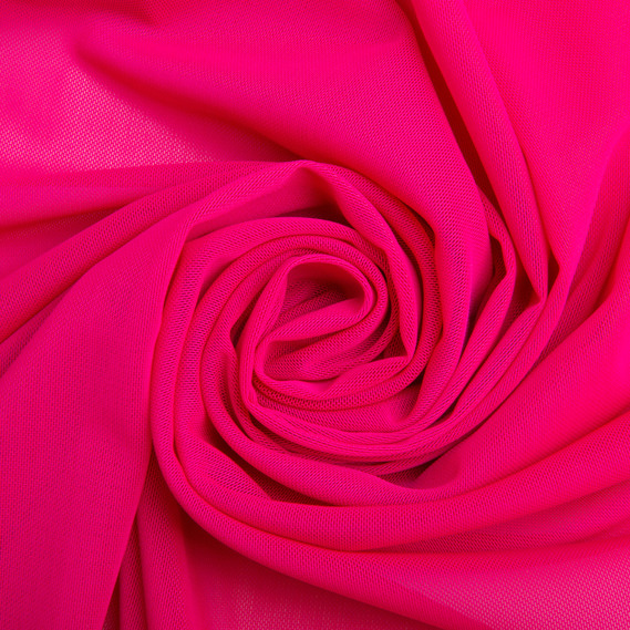 Тканина сітка Нейлон декоративна 150 см 170 гр/м2 для одягу, декору, еластична стрейчева 1270 малина, фото 1