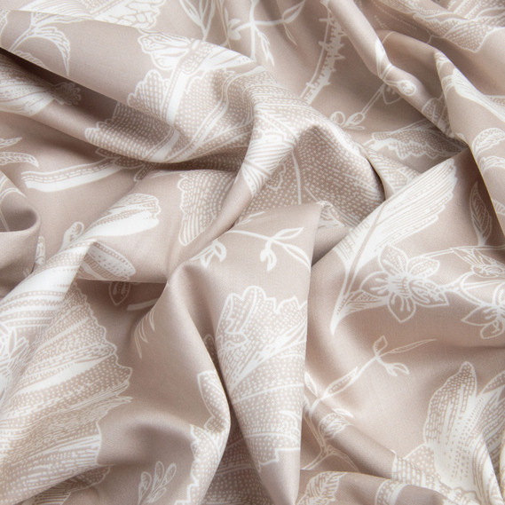 Тканина сатин для постільної білизни однотонна, щіл 130 гр/м2 210 ТС, бавовна, 240 см M 02231/16 мак беж, фото 3