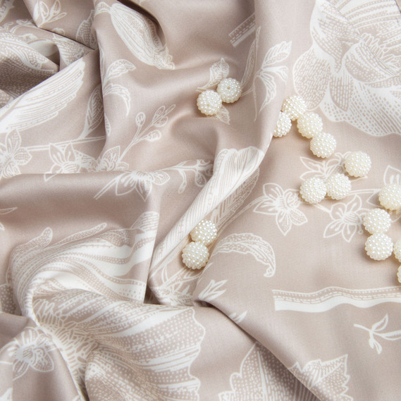 Тканина сатин для постільної білизни однотонна, щіл 130 гр/м2 210 ТС, бавовна, 240 см M 02231/16 мак беж, фото 4