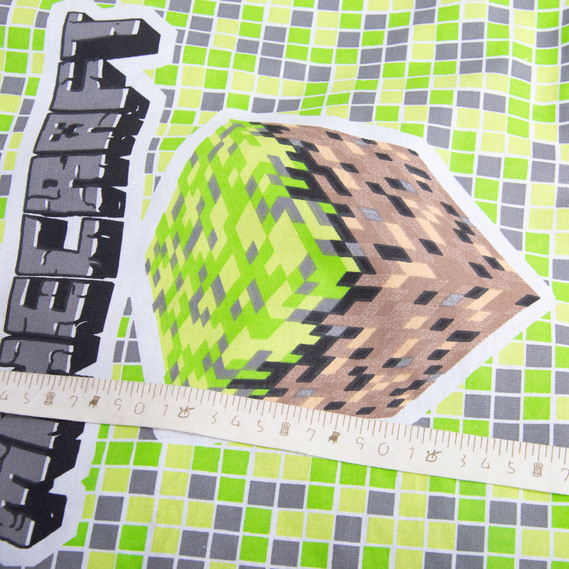 Calico ranforce fabric GOLD LUX for bedding, cotton, 125 g/m², 220 cm wide GLux-4145 MINCRAFT, фото 4