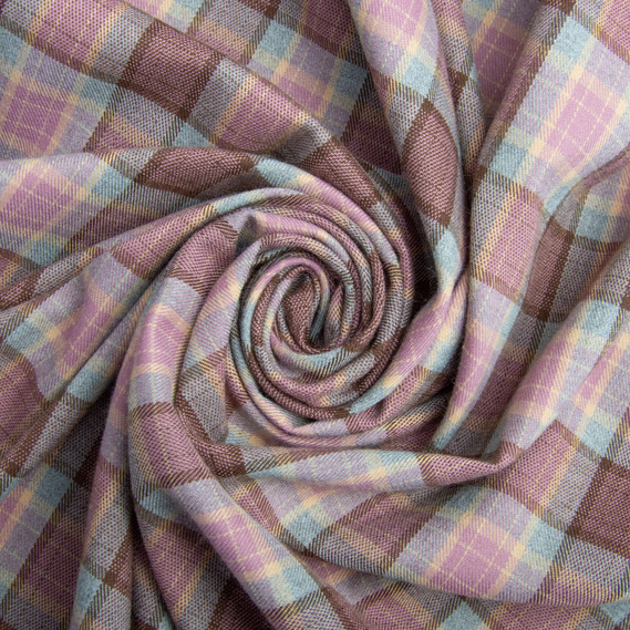 Ткань костюмная Клетка, 150 см, 275 гр/м2, Клетка, Шотландка, костюмка коричнева фрез сіра, фото 1