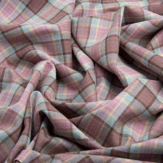 Ткань костюмная Клетка, 150 см, 275 гр/м2, Клетка, Шотландка, костюмка коричнева фрез сіра, фото 2