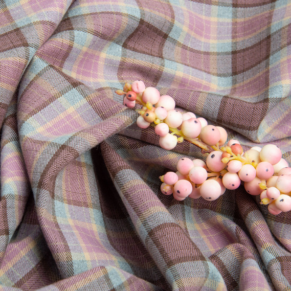 Ткань костюмная Клетка, 150 см, 275 гр/м2, Клетка, Шотландка, костюмка коричнева фрез сіра, фото 3