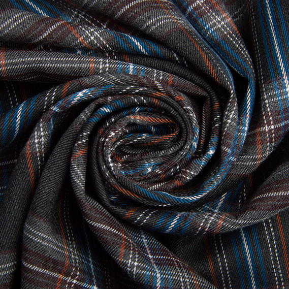 Checkered suit fabric, 148 cm wide, 265 g/m², plaid, tartan, suit fabric коричнево синя, фото 1