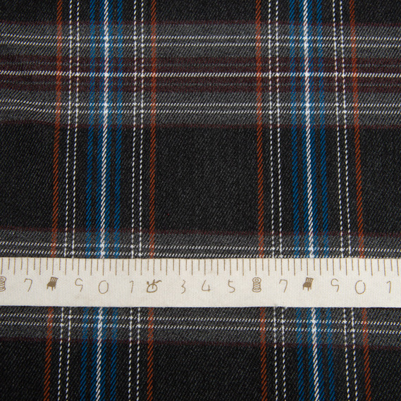 Checkered suit fabric, 148 cm wide, 265 g/m², plaid, tartan, suit fabric коричнево синя, фото 5