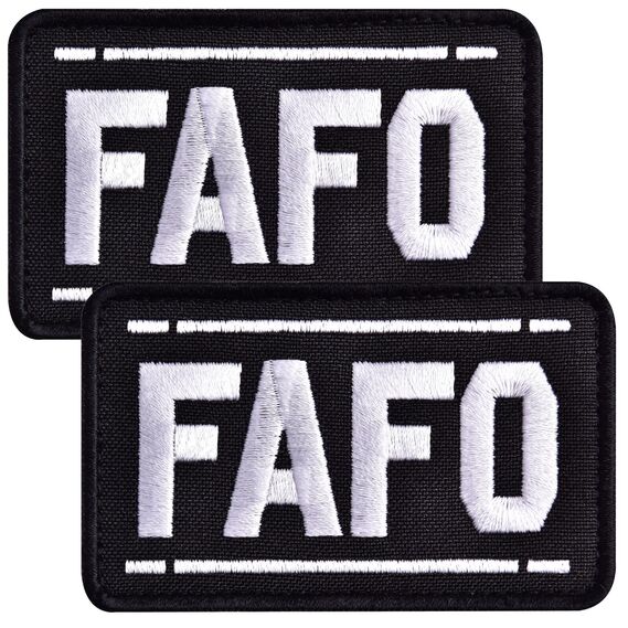 2-Piece FAFO 5х8 см Patch Set Military Embroidered Patch with Hook & Loop Backing, фото 1
