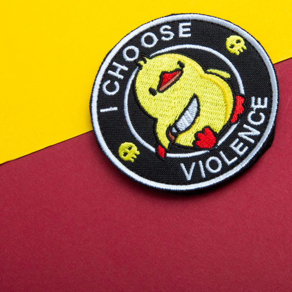 Patch I Choose Violence 7,6 см Military Embroidered Patch with Hook & Loop Backing, фото 9