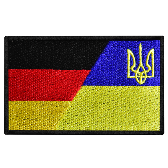 Шеврон на липучке Флаг Германии и Украины, Германия, ФРГ, вышитый патч нашивка, фото 1 Шеврон на липучке Флаг Германии и Украины, Германия, ФРГ, вышитый патч нашивка, фото 1