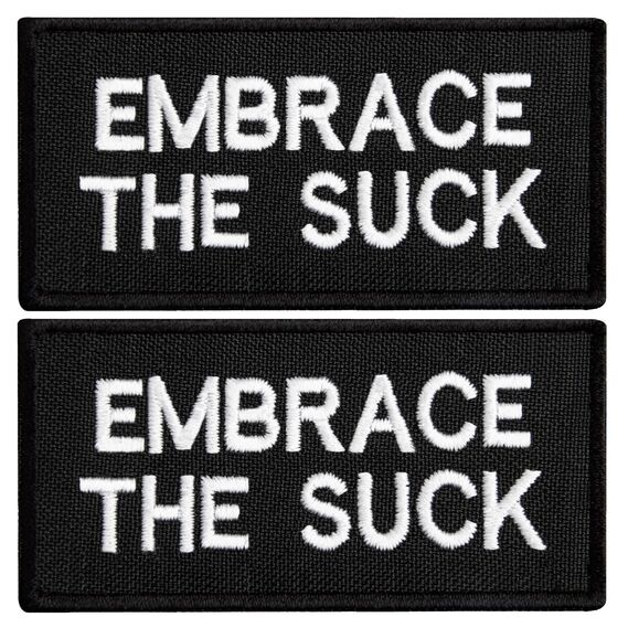 2-Piece Embrace the Suck Patch Set with Hook Backing – 4×8 cm Embroidered Tactical Morale Patches, фото 9