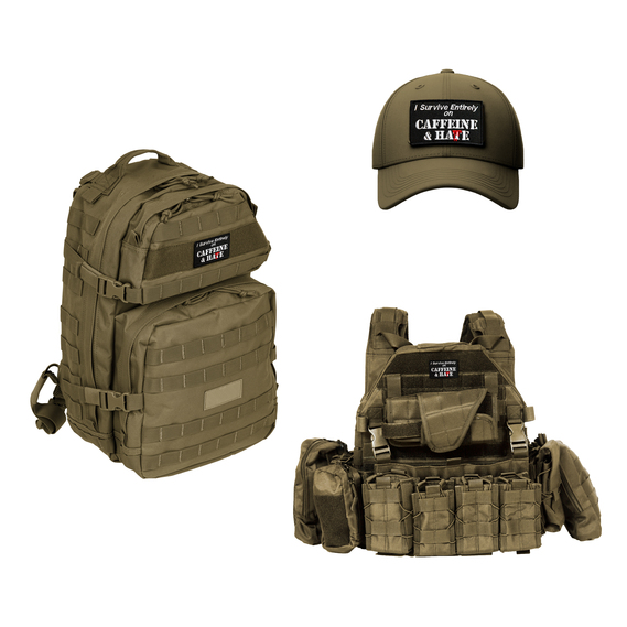 Набор шевронов 2 шт "Survive Entirely On Caffeine & Hate" 5×8 см вышитый патч на липучке, фото 9