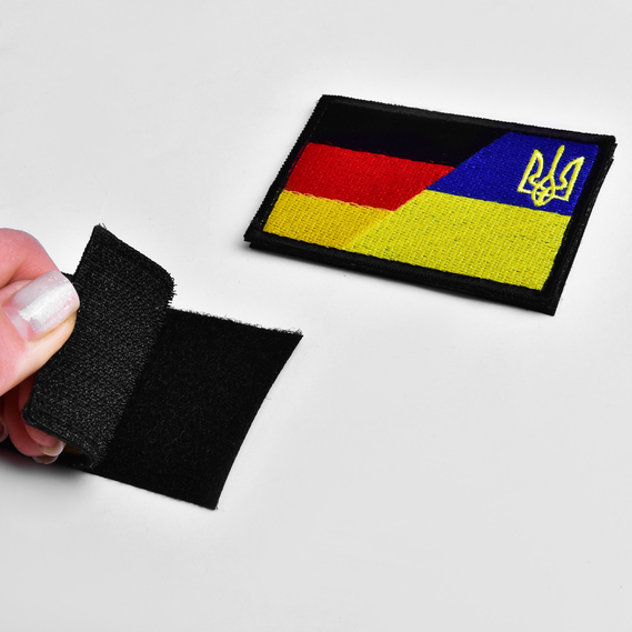 Набір шевронів 2 шт на липучці: Прапори Німеччини та України, Німеччина, ФРН, вишитий патч, фото 2 Набір шевронів 2 шт на липучці: Прапори Німеччини та України, Німеччина, ФРН, вишитий патч, фото 2