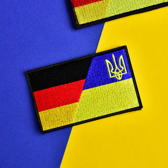 Набір шевронів 2 шт на липучці: Прапори Німеччини та України, Німеччина, ФРН, вишитий патч, фото 7