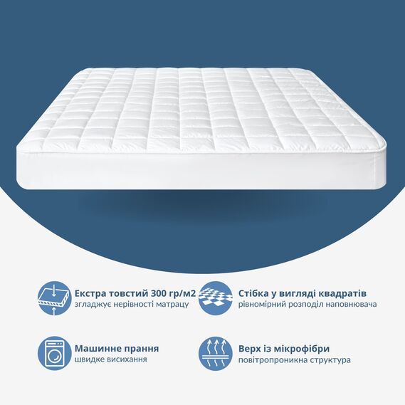 SleepDream Mattress Protector 160×200×35 cm with elastic skirt around the perimeter, hypoallergenic, extra-dense, protective, фото 4
