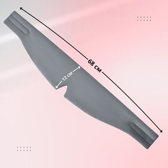 Маска для сну 12х68 см мікрофібра з липучкою для жінок та чоловіків сіра, фото 4