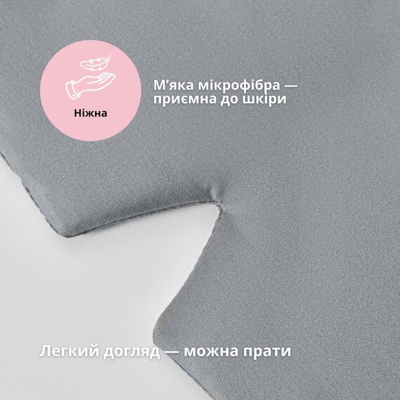 Маска для сну 12х68 см мікрофібра з липучкою для жінок та чоловіків сіра, фото 7