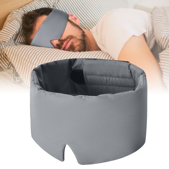 Маска для сну 12х68 см мікрофібра з липучкою для жінок та чоловіків сіра, фото 9 Маска для сну 12х68 см мікрофібра з липучкою для жінок та чоловіків сіра, фото 9