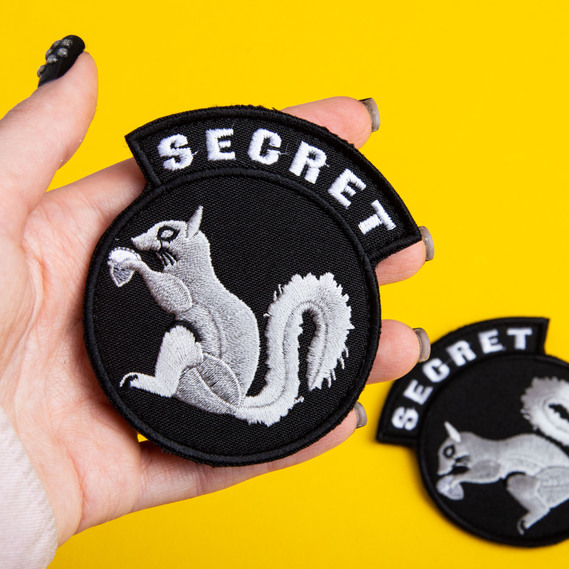 Secret Squirrel Patch with Hook-and-Loop Backing 7.5×8.5 cm Embroidered Tactical Morale Patch, фото 4