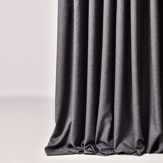 Ткань портьерная однотонная Лофт, 315 см, 210 гр/м2, шторная ткань, ткань для штор, шторы, портьеры, гардины, ткань гардинная V-18 т/сіра, фото 1