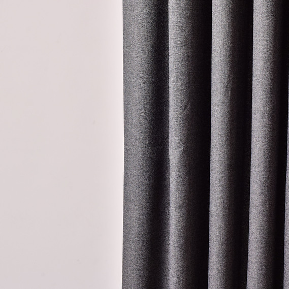 Ткань портьерная однотонная Лофт, 315 см, 210 гр/м2, шторная ткань, ткань для штор, шторы, портьеры, гардины, ткань гардинная V-18 т/сіра, фото 2