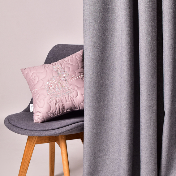 Plain curtain fabric Loft, 315 cm wide, drapery fabric, suitable for curtains, drapes, and sheers V-17 сіра, фото 4