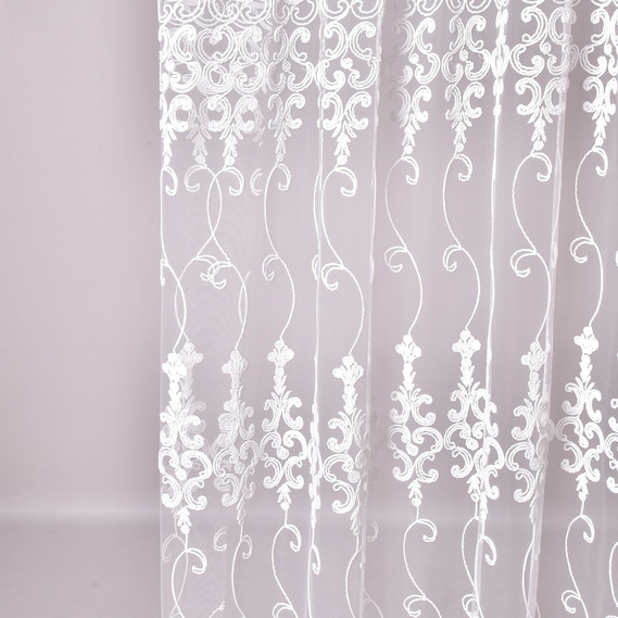 Тканина тюль сітка з вишивкою, 280 см, 74 гр/м2 V-ecru, фото 2 Тканина тюль сітка з вишивкою, 280 см, 74 гр/м2 V-ecru, фото 2