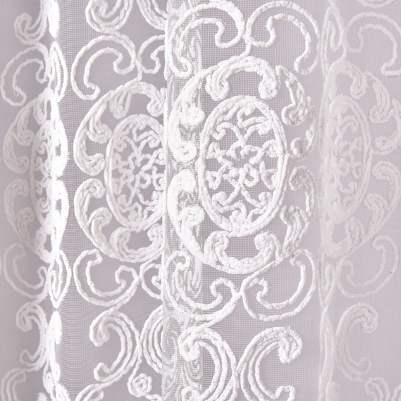 Тканина тюль сітка з вишивкою, 280 см, 74 гр/м2 V-ecru, фото 3 Тканина тюль сітка з вишивкою, 280 см, 74 гр/м2 V-ecru, фото 3