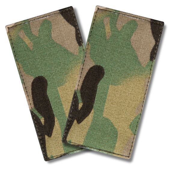 Set of 2 Rank Patches with Hook Backing – Ukrainian Armed Forces Soldier, 5×10 cm, Embroidered Multicam Patch, фото 1