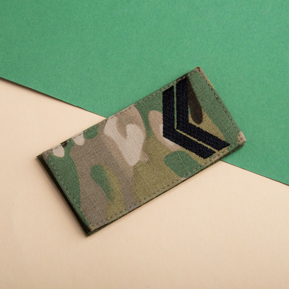 Набор шевронов 2 шт с липучкой Звание ВСУ Капрал 5х10 см, вышитый патч шеврон мультикам, фото 7