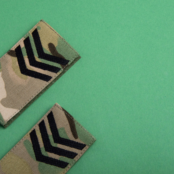 Set of 2 Military Rank Patches – Sergeant, Ukrainian Armed Forces, 5×10 cm, Multicam, Hook Backing, Embroidered Patch, фото 5