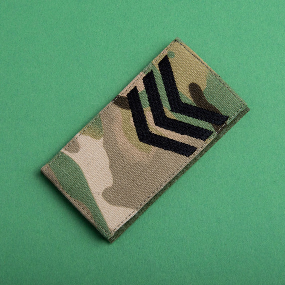 Set of 2 Military Rank Patches – Sergeant, Ukrainian Armed Forces, 5×10 cm, Multicam, Hook Backing, Embroidered Patch, фото 7