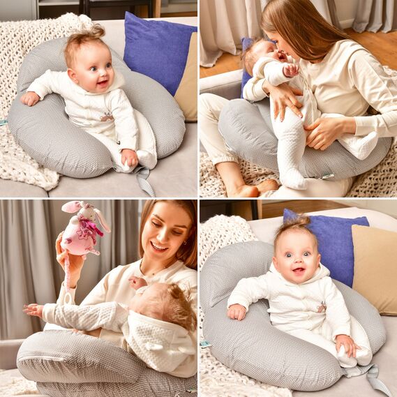 Feeding Pillow "Couch" 60x70x16 cm cotton hypoallergenic fiber кошенята сіра, фото 9 Feeding Pillow "Couch" 60x70x16 cm cotton hypoallergenic fiber кошенята сіра, фото 9