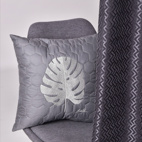 Набор подушек 2 шт Тропикал 50х50 см декоративная подушка антиаллергенная с вышивкой сірий, фото 2