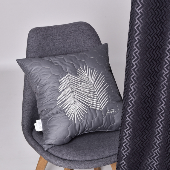 Набор подушек 2 шт Тропикал 50х50 см декоративная подушка антиаллергенная с вышивкой сірий, фото 7