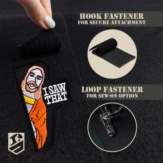 2Pcs I Saw That Patch Set – Embroidered Jesus Morale Patches for Tactical Backpack, Vest, Dog Harness, Hat, Jacket – Hook Backing, Sew-On Option, 1.7x3 Inches, фото 6 2Pcs I Saw That Patch Set – Embroidered Jesus Morale Patches for Tactical Backpack, Vest, Dog Harness, Hat, Jacket – Hook Backing, Sew-On Option, 1.7x3 Inches, фото 6
