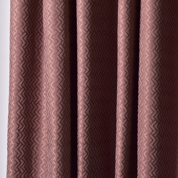 Тканина портьєрна жакардова Зигзаг, 290 см, 207 гр/м2, шторна тканина, тканина для штор, штори, портьєри, гардіни, тканина для гардин VH1859 кава, фото 2
