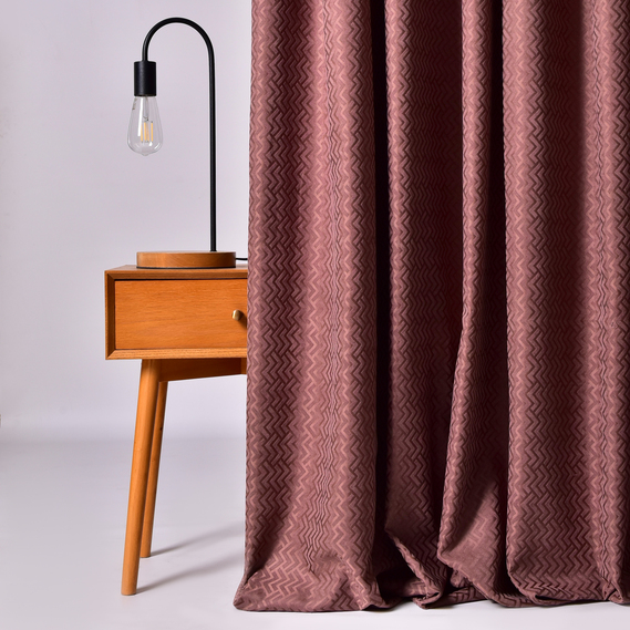 Тканина портьєрна жакардова Зигзаг, 290 см, 207 гр/м2, шторна тканина, тканина для штор, штори, портьєри, гардіни, тканина для гардин VH1859 кава, фото 4
