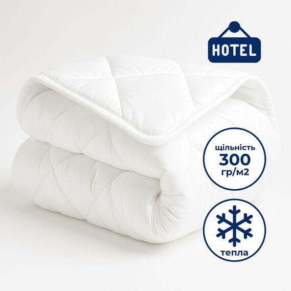 Одеяло зимнее полуторное 155х210 см IDEIA, антиаллергенное, белое, теплое, для отелей и дома, фото 1