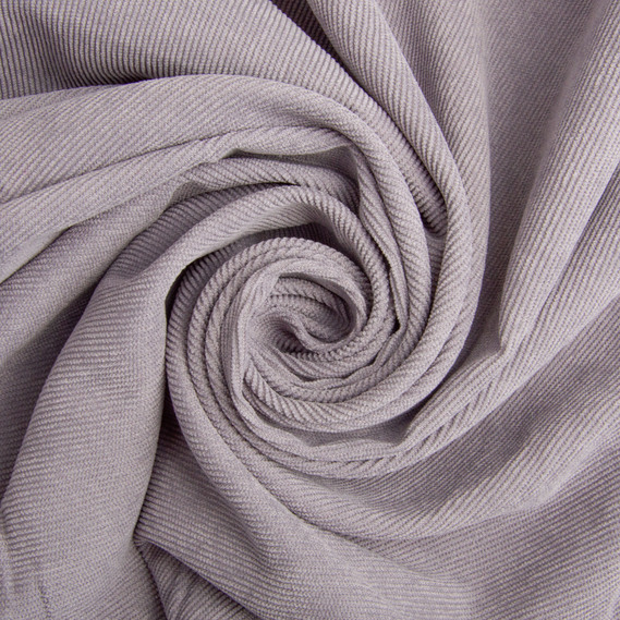 Solid-colored corduroy fabric, 150 cm wide, 330 g/m², suitable for clothing, dresses, suits, and skirts V-34 св.сірий, фото 1