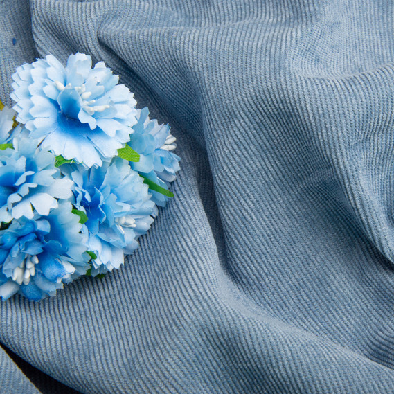 Solid-colored corduroy fabric, 150 cm wide, 330 g/m², suitable for clothing, dresses, suits, and skirts V-4 денім, фото 3