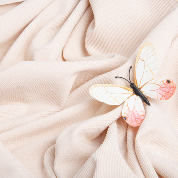 Тканина вельвет однотонний, 150 см, 330 гр/м2, для одягу, плаття, костюмів, спідниць V-8 св.беж, фото 3 Тканина вельвет однотонний, 150 см, 330 гр/м2, для одягу, плаття, костюмів, спідниць V-8 св.беж, фото 3