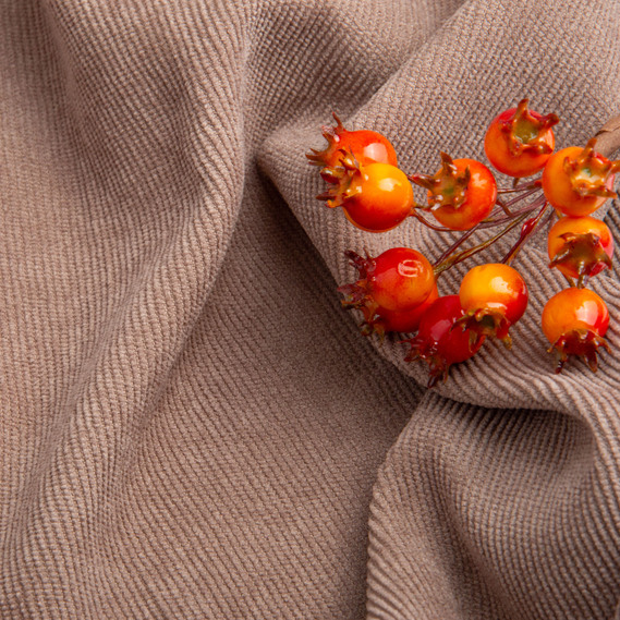 Ткань вельвет однотонный, 150 см, 330 гр/м2, для одежды, платьев, костюмов, юбок V-20 моко, фото 3